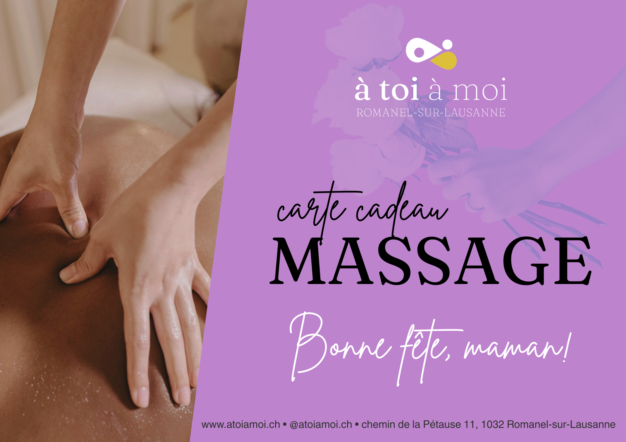 Carte cadeau de massage pour la fête des mères